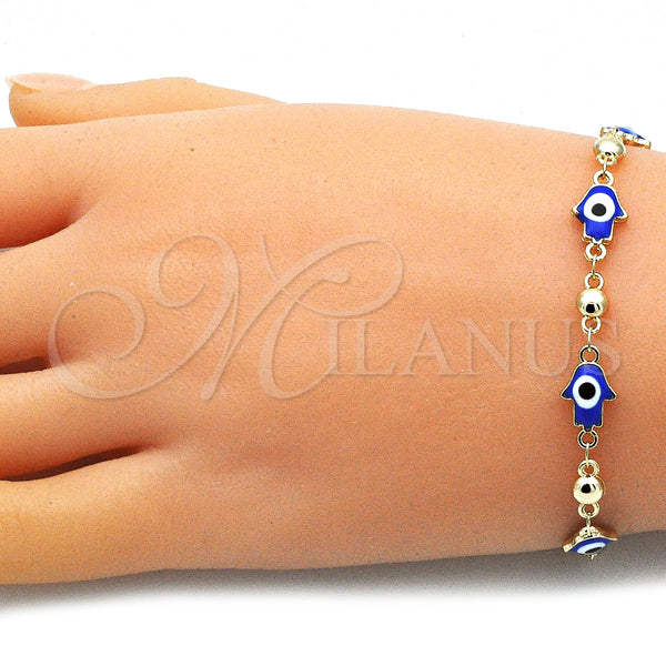 Gold Filled Bracelet — Adjustable Bolo Bracelet Hand of God and Judaica — alternate product view — SKU 146370 | Oro Laminado brazalete — Adjustable Bolo Bracelet Hand of God and Judaica — SKU 146370