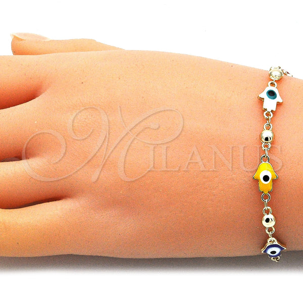 Gold Filled Bracelet — Adjustable Bolo Bracelet Hand of God and Judaica — alternate product view — SKU 146371 | Oro Laminado brazalete — Adjustable Bolo Bracelet Hand of God and Judaica — SKU 146371