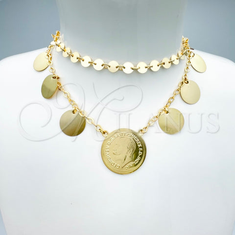 Oro Laminado Fancy Necklace, Gold Filled Style Polished, Golden Finish, 04.331.0001.18 (06 MM Thickness, 18 Inches Length)