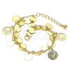 Oro Laminado Charm Bracelet, Gold Filled Style Polished, Golden Finish, 03.331.0211.08 (02 MM Thickness, 8 Inches Length)