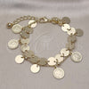 Oro Laminado Charm Bracelet, Gold Filled Style Polished, Golden Finish, 03.331.0211.08 (02 MM Thickness, 8 Inches Length)