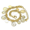 Oro Laminado Charm Bracelet, Gold Filled Style Polished, Golden Finish, 03.331.0212.08 (06 MM Thickness, 8 Inches Length)