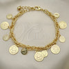 Oro Laminado Charm Bracelet, Gold Filled Style Polished, Golden Finish, 03.331.0212.08 (06 MM Thickness, 8 Inches Length)