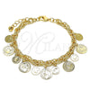 Oro Laminado Charm Bracelet, Gold Filled Style Polished, Golden Finish, 03.331.0212.08 (06 MM Thickness, 8 Inches Length)
