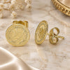 Oro Laminado Stud Earring, Gold Filled Style Polished, Golden Finish, 02.331.0053