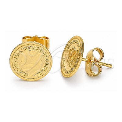 Oro Laminado Stud Earring, Gold Filled Style Polished, Golden Finish, 02.331.0053