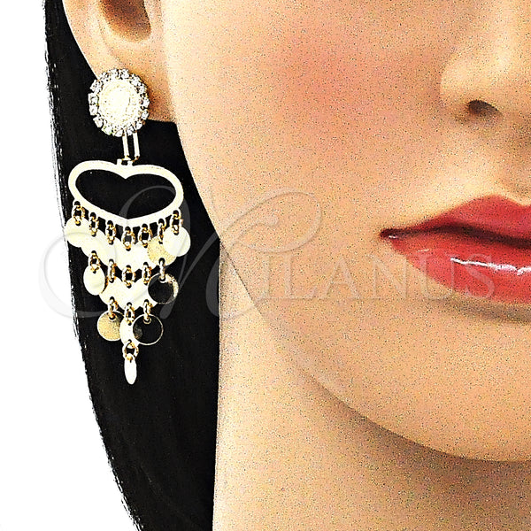 Gold Filled Ring — Long Earring with White Crystal Polished 02. — alternate product view — SKU 146394 | Oro Laminado anillo — Long Earring with cristal blanco pulido 02. — SKU 146394