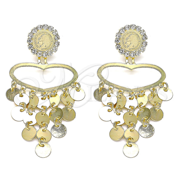 Gold Filled Ring — Long Earring with White Crystal Polished 02. — main product view — SKU 146394 | Oro Laminado anillo — Long Earring with cristal blanco pulido 02. — SKU 146394