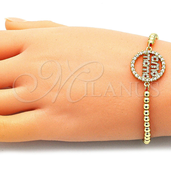 Gold Filled Bracelet — Adjustable Bolo Bracelet Ball and Mom Design with — alternate product view — SKU 146422 | Oro Laminado brazalete — Adjustable Bolo Bracelet Ball and Mom diseño with — SKU 146422