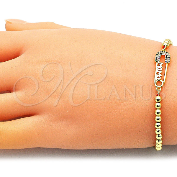 Gold Filled Bracelet — Adjustable Bolo Bracelet Paperclip and Ball Design with — alternate product view — SKU 146431 | Oro Laminado brazalete — Adjustable Bolo Bracelet Paperclip and Ball diseño with — SKU 146431