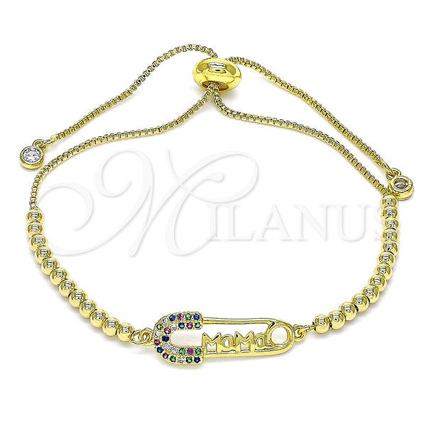 Gold Filled Bracelet — Adjustable Bolo Bracelet Paperclip and Ball Design with — main product view — SKU 146432 | Oro Laminado brazalete — Adjustable Bolo Bracelet Paperclip and Ball diseño with — SKU 146432