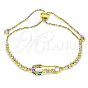 Gold Filled Bracelet — Adjustable Bolo Bracelet Paperclip and Ball Design with — main product view — SKU 146432 | Oro Laminado brazalete — Adjustable Bolo Bracelet Paperclip and Ball diseño with — SKU 146432