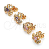 Gold Filled Ring — Stud Earring Heart Design with Amethyst Cubic Zirconia — alternate product view — SKU 146452 | Oro Laminado anillo — Stud Earring corazón diseño with Amethyst Cubic Zirconia — SKU 146452