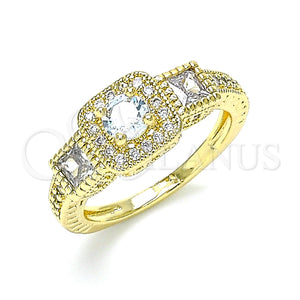 Gold Filled Ring — Multi Stone Ring with White Cubic Zirconia and — main product view — SKU 146483 | Oro Laminado anillo — Multi Stone Ring with blanco Cubic Zirconia and — SKU 146483
