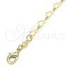 Oro Laminado Fancy Bracelet, Gold Filled Style Heart Design, Polished, Golden Finish, 03.145.0011.07 (05 MM Thickness, 7 Inches Length)