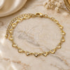 Oro Laminado Fancy Bracelet, Gold Filled Style Heart Design, Polished, Golden Finish, 03.145.0011.07 (05 MM Thickness, 7 Inches Length)