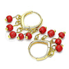 Oro Laminado Huggie Hoop, Gold Filled Style Red Resin Finish, Golden Finish, 02.63.2731.15