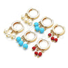 Oro Laminado Huggie Hoop, Gold Filled Style Red Resin Finish, Golden Finish, 02.63.2732.15