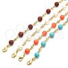 Oro Laminado Fancy Anklet, Gold Filled Style Ball Design, with Pink Pearl, Polished, Golden Finish, 03.63.2226.2.10 (08 MM Thickness, 10 Inches Length)