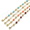 Oro Laminado Fancy Anklet, Gold Filled Style Ball Design, with Ivory Pearl, Polished, Golden Finish, 03.63.2227.10 (06 MM Thickness, 10 Inches Length)