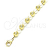 Oro Laminado Fancy Anklet, Gold Filled Style Ball Design, with Ivory Pearl, Polished, Golden Finish, 03.63.2228.10 (06 MM Thickness, 10 Inches Length)