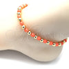 Oro Laminado Fancy Anklet, Gold Filled Style Ball Design, with Pink Pearl, Polished, Golden Finish, 03.63.2228.2.10 (06 MM Thickness, 10 Inches Length)