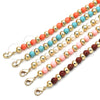 Oro Laminado Fancy Anklet, Gold Filled Style Ball Design, with Pink Pearl, Polished, Golden Finish, 03.63.2228.2.10 (06 MM Thickness, 10 Inches Length)
