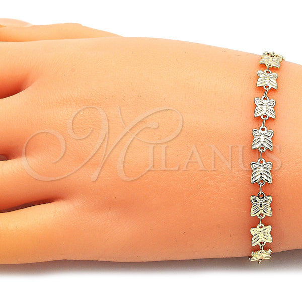 Gold Filled Bracelet — Fancy Bracelet Butterfly Design Polished 03. 06 MM — alternate product view — SKU 146558 | Oro Laminado brazalete — elegante Bracelet Butterfly diseño pulido 03. 06 MM — SKU 146558