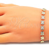 Oro Laminado Fancy Bracelet, Gold Filled Style Butterfly Design, Polished, Golden Finish, 03.326.0019.07 (06 MM Thickness, 7 Inches Length)