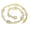 Oro Laminado Fancy Anklet, Gold Filled Style Lock and key Design, Polished, Golden Finish, 03.326.0021.10 (08 MM Thickness, 10 Inches Length)