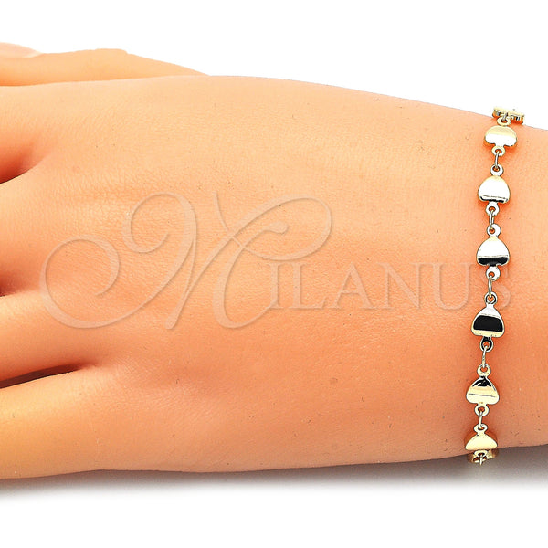 Gold Filled Bracelet — Fancy Bracelet Heart Design Polished 03. 06 MM — alternate product view — SKU 146571 | Oro Laminado brazalete — elegante Bracelet corazón diseño pulido 03. 06 MM — SKU 146571