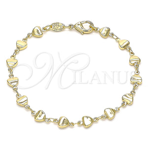 Gold Filled Bracelet — Fancy Bracelet Heart Design Polished 03. 06 MM — main product view — SKU 146571 | Oro Laminado brazalete — elegante Bracelet corazón diseño pulido 03. 06 MM — SKU 146571