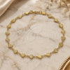 Oro Laminado Fancy Anklet, Gold Filled Style Heart Design, Diamond Cutting Finish, Golden Finish, 03.326.0024.10 (06 MM Thickness, 10 Inches Length)