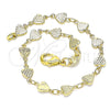 Oro Laminado Fancy Bracelet, Gold Filled Style Heart Design, Diamond Cutting Finish, Golden Finish, 03.326.0024.07 (06 MM Thickness, 7 Inches Length)