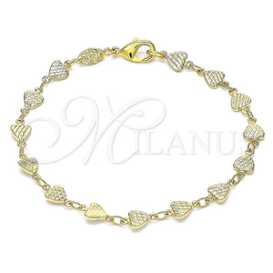 Gold Filled Bracelet — Fancy Bracelet Heart Design Diamond Cutting 03. 06 — main product view — SKU 146574 | Oro Laminado brazalete — elegante Bracelet corazón diseño Diamond Cutting 03. 06 — SKU 146574