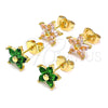 Gold Filled Ring — Stud Earring Flower Design with Pink Cubic Zirconia — alternate product view — SKU 146585 | Oro Laminado anillo — Stud Earring flor diseño with Pink Cubic Zirconia — SKU 146585