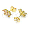 Gold Filled Ring — Stud Earring Butterfly Design with Pink and White — alternate product view — SKU 146595 | Oro Laminado anillo — Stud Earring Butterfly diseño with Pink and blanco — SKU 146595