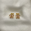 Gold Filled Ring — Stud Earring Butterfly Design with Pink and White — alternate product view — SKU 146595 | Oro Laminado anillo — Stud Earring Butterfly diseño with Pink and blanco — SKU 146595