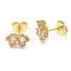 Gold Filled Ring — Stud Earring Butterfly Design with Pink and White — alternate product view — SKU 146595 | Oro Laminado anillo — Stud Earring Butterfly diseño with Pink and blanco — SKU 146595