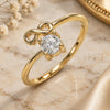 Oro Laminado Multi Stone Ring, Gold Filled Style Infinite Design, with White Cubic Zirconia, Polished, Golden Finish, 01.310.0003 (One size fits all)