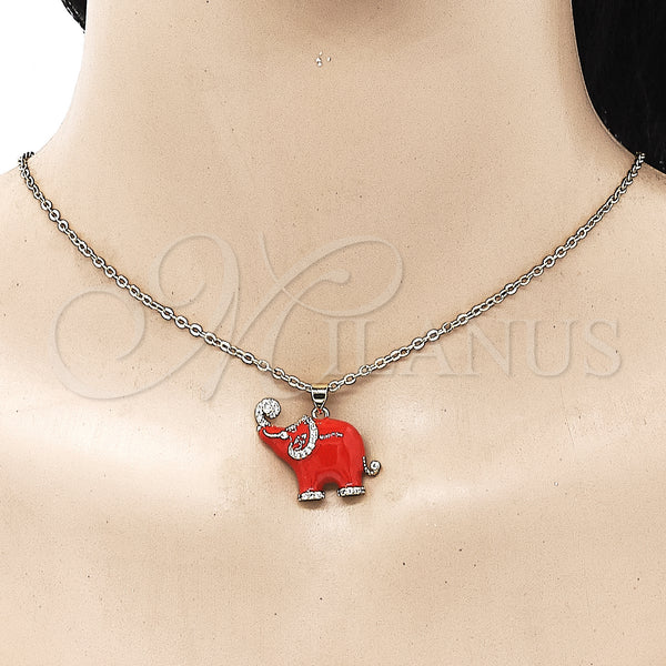 Gold Filled Pendant — Fancy Pendant Elephant Design with White Micro Pave — alternate product view — SKU 146636 | Oro Laminado dije — elegante Pendant Elephant diseño with blanco Micro Pave — SKU 146636