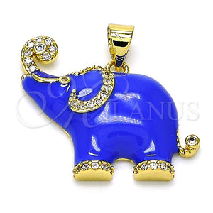 Gold Filled Pendant — Fancy Pendant Elephant Design with White Micro Pave — main product view — SKU 146637 | Oro Laminado dije — elegante Pendant Elephant diseño with blanco Micro Pave — SKU 146637