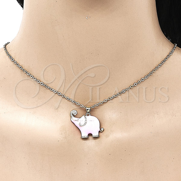 Gold Filled Pendant — Fancy Pendant Elephant Design with White Micro Pave — alternate product view — SKU 146638 | Oro Laminado dije — elegante Pendant Elephant diseño with blanco Micro Pave — SKU 146638