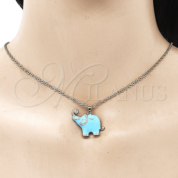 Gold Filled Pendant — Fancy Pendant Elephant Design with White Micro Pave — alternate product view — SKU 146639 | Oro Laminado dije — elegante Pendant Elephant diseño with blanco Micro Pave — SKU 146639