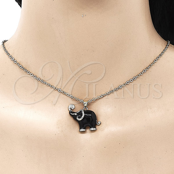 Gold Filled Pendant — Fancy Pendant Elephant Design with White Micro Pave — alternate product view — SKU 146640 | Oro Laminado dije — elegante Pendant Elephant diseño with blanco Micro Pave — SKU 146640