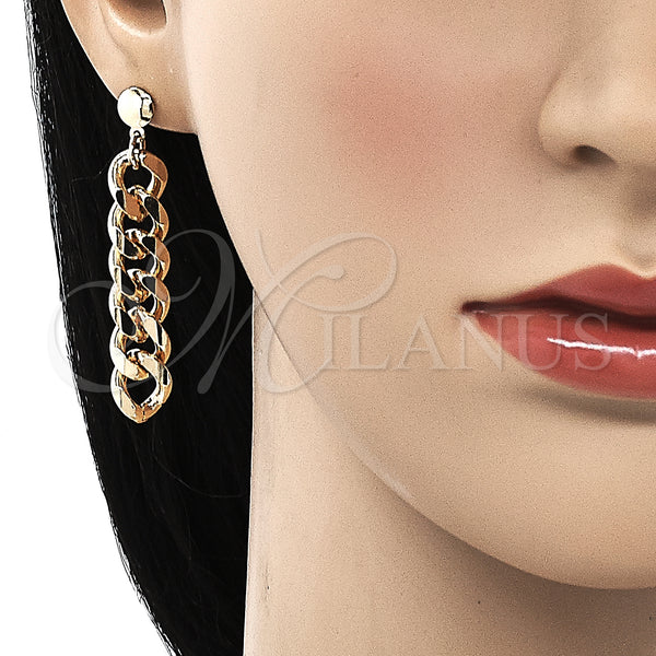 Gold Filled Ring — Long Earring Miami Cuban Design Polished 02.63. — alternate product view — SKU 146643 | Oro Laminado anillo — Long Earring Miami Cuban diseño pulido 02.63. — SKU 146643