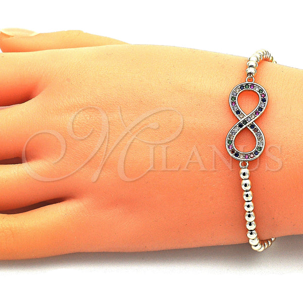 Gold Filled Bracelet — Fancy Bracelet Infinite and Expandable Bead Design with — alternate product view — SKU 146650 | Oro Laminado brazalete — elegante Bracelet Infinite and Expandable Bead diseño with — SKU 146650