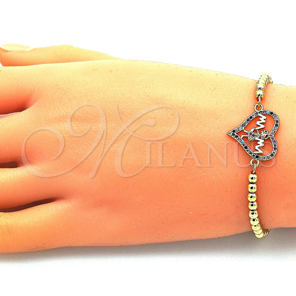 Gold Filled Bracelet — Adjustable Bolo Bracelet Mom and Little Girl Design — alternate product view — SKU 146661 | Oro Laminado brazalete — Adjustable Bolo Bracelet Mom and Little Girl diseño — SKU 146661