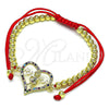 Oro Laminado Adjustable Bolo Bracelet, Gold Filled Style Mom and Little Girl Design, with Multicolor Micro Pave, Polished, Golden Finish, 03.381.0037.1.11 (04 MM Thickness, 11 Inches Length)