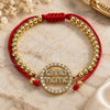 Oro Laminado Adjustable Bolo Bracelet, Gold Filled Style Mom Design, with White Micro Pave, Polished, Golden Finish, 03.381.0042.11 (04 MM Thickness, 11 Inches Length)